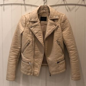 Zara Cream/Ivory Leather Jacket